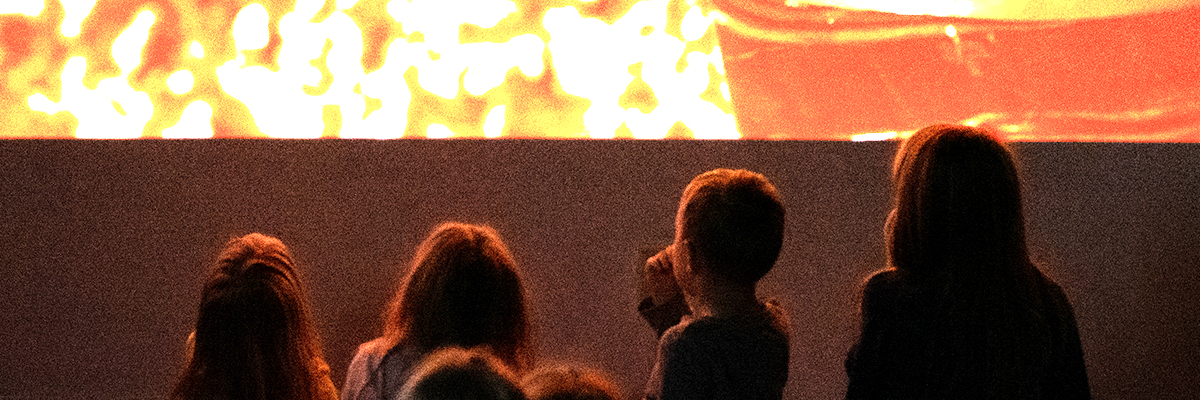children watching movie